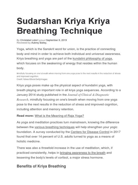 Sudarshan Kriya Kriya Breathing Technique | PDF | Yoga | Breathing