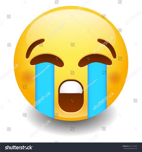 Loudly Crying Emoji Smiley Face Vector Stock Vector (Royalty Free) 742115335 | Shutterstock