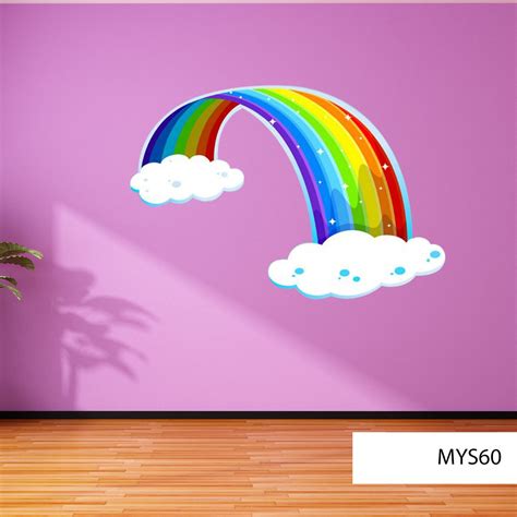 RAINBOW CLOUDS ART Decal For Wall Nursery Wall Decal | Etsy