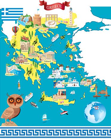 Greece Cartoon Map Stock Illustration - Download Image Now - iStock