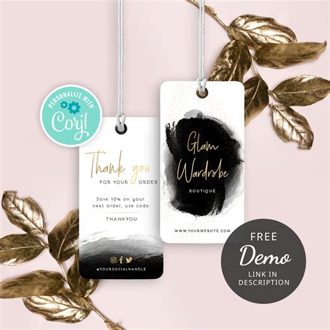 Product Hang Tag Template - Editable Swing Tags - Printable