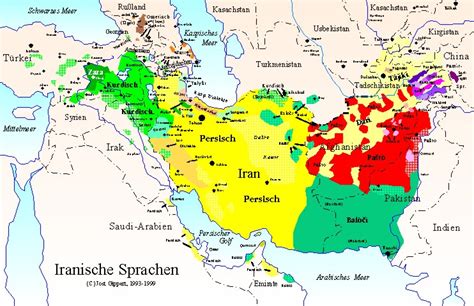 TITUS Didactica: Iranian languages (map)