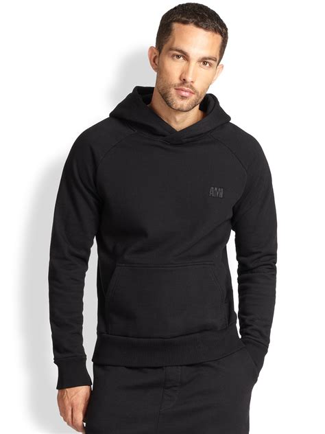 Lyst - Ami Hooded Sweatshirt in Black for Men