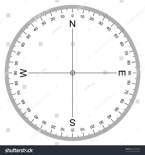 Compass Protractor Vector Stock Vector (Royalty Free) 456105835 | Shutterstock