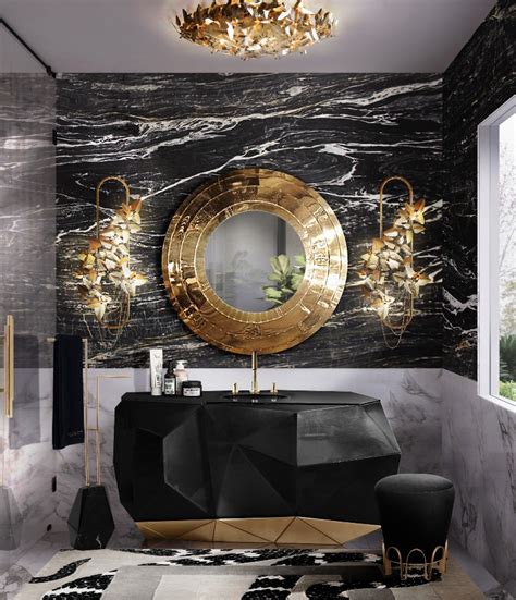 Regal Luxury Bathroom in Black and Gold Tones-1