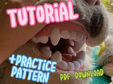 Plush Fursuit Jaw Set, Teeth With Gums Tutorial and Practice Pattern PDF - Etsy