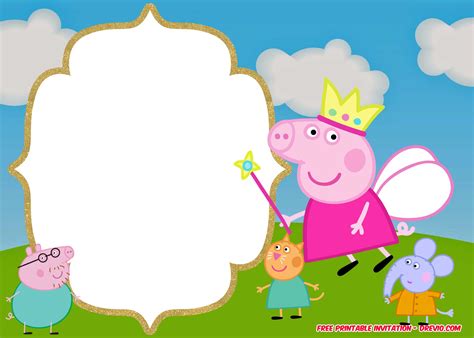 Peppa Pig Birthday Invitation Free Template - Printable Templates