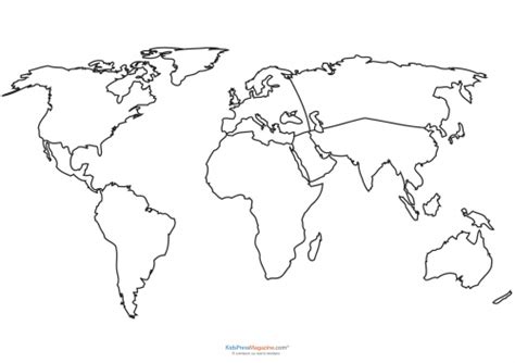 World Map Coloring Page - KidsPressMagazine.com