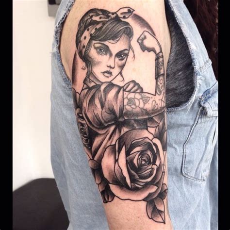 Traditional Rosie The Riveter Tattoo