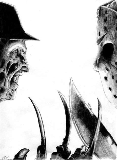 Freddy Krueger Vs Jason Drawing