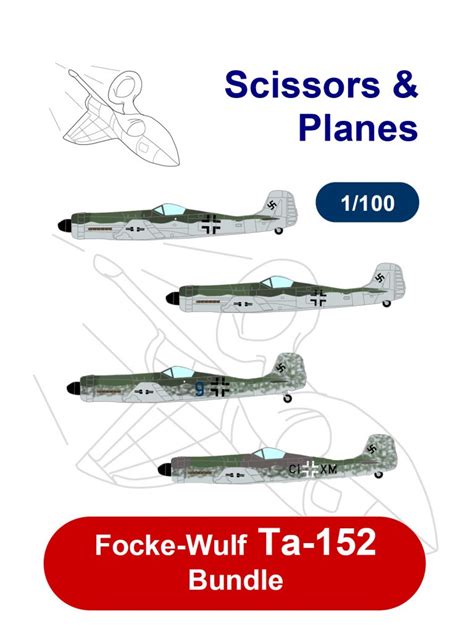 1/100 snp Focke-Wulf Ta152 Bundle Paper model - EcardModels