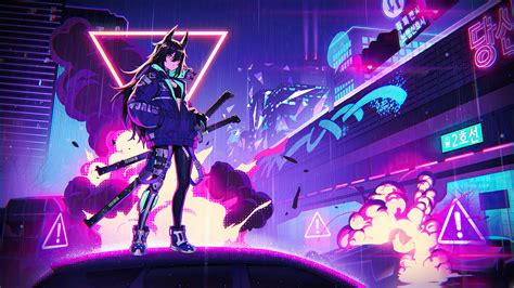 2560x1440 Katana Anime Girl Neon 4k 1440P Resolution ,HD 4k Wallpapers ...