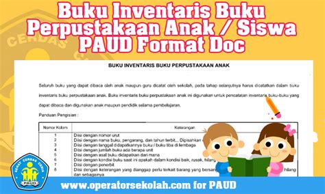 Buku Inventaris Buku Perpustakaan Anak / Siswa Paud Format Doc - Dunia ...