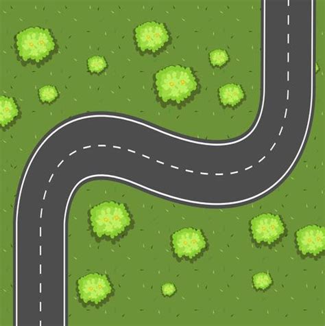 Aerial view of road on the green land 430977 Vector Art at Vecteezy