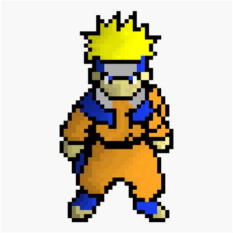 Naruto Uzumaki Pixel Art - Naruto Pixel Art Png, Transparent Png - kindpng