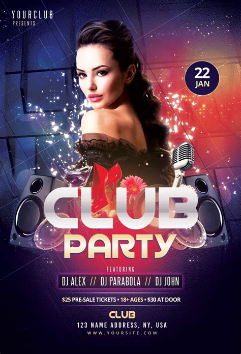 Club Party – Free Flyer Template | Free flyer templates, Psd flyer templates, Photoshop flyer ...