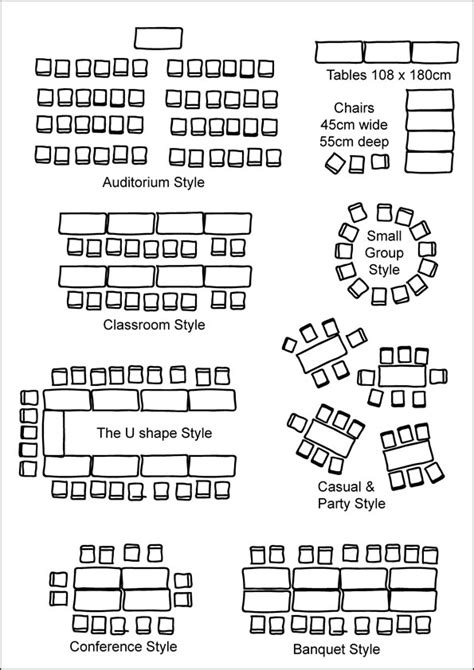 Room Layouts – Canolfan Hermon