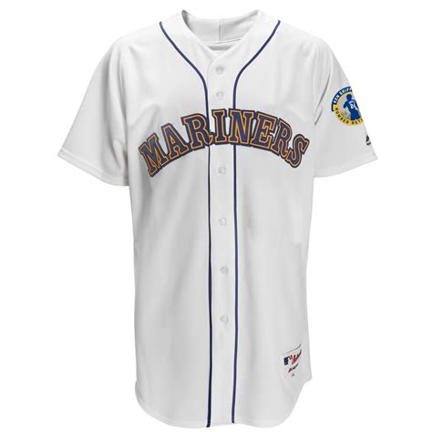 Seattle Mariners Majestic Griffey Retirement Day Patch Throwback Team Jersey - White