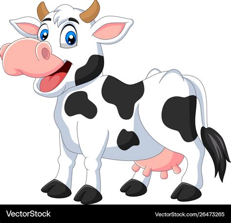 Cartoon happy cow posing isolated Royalty Free Vector Image