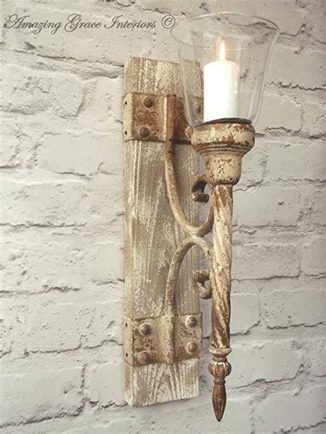 French Shabby Chic Wall Sconce Candle Holder Antique Vintage Style Wall ...