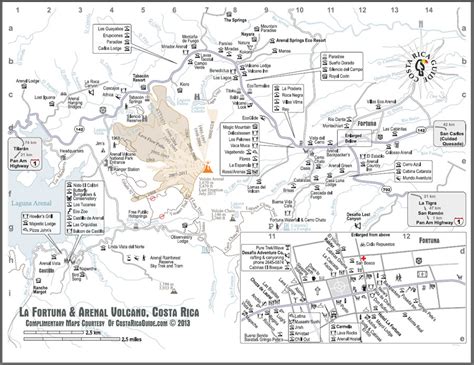 Arenal Volcano & La Fortuna Map - free printable download