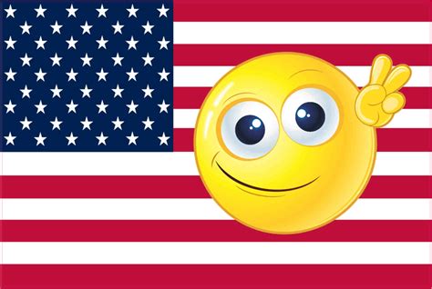 6in x 4in Emoji American Flag Sticker Vinyl Car Patriotic Decal Stickers | StickerTalk®