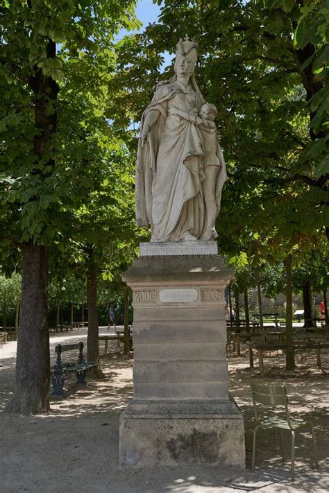 Paris, France -July 14, 2023 - Statues in Luxembourg Gardens in Summer ...