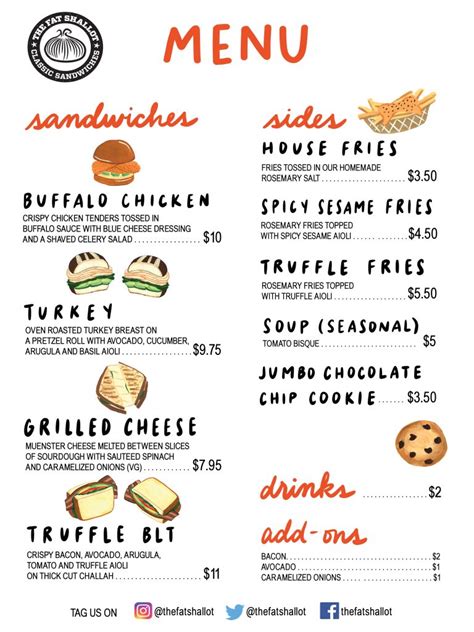 Food Truck Menu - The Fat Shallot