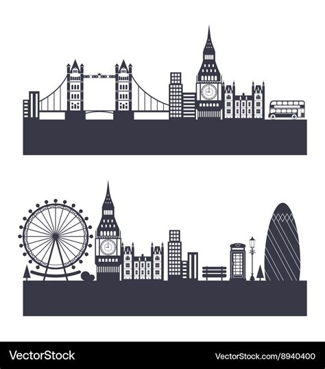 Silhouette background abstract london skyline Vector Image