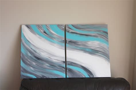 Teal And Grey Canvas Wall Art - img-Abigail