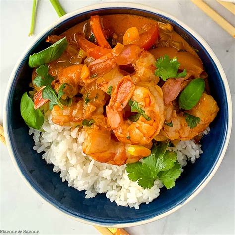 Thai Red Coconut Curry Shrimp Recipe | Deporecipe.co