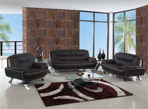 405 Modern Living Room Set in Brown Leather by UFG