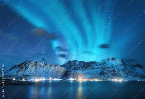 Blue Aurora Borealis