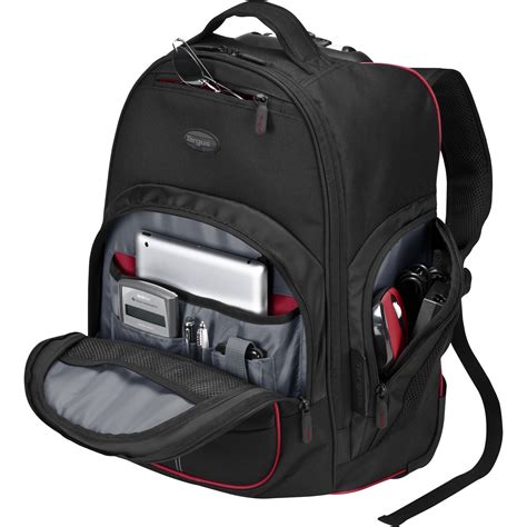 16” Compact Rolling Backpack - TSB75001US - Black/Red Accent: Rollers: Targus