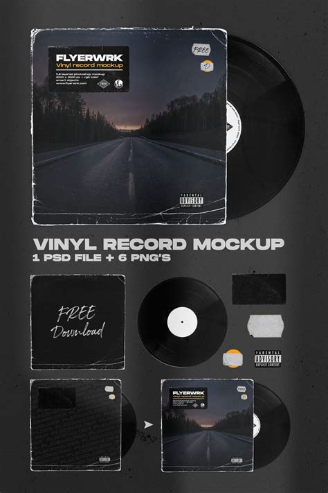 Vinyl Record Photoshop Mockup. Great for creating album covers and other forms of artistic in ...