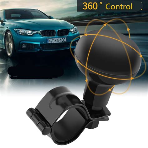 Yosoo Black Universal Car Steering Wheel Knob Heavy Duty Steering Wheel Knob Spinner Handle Ball ...