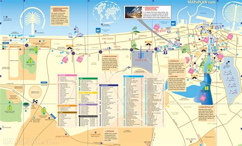 Tourist map of Dubai attractions, sightseeing, museums, sites, sights, monuments and landmarks ...