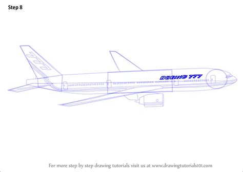 Step by Step How to Draw a Boeing 777 : DrawingTutorials101.com