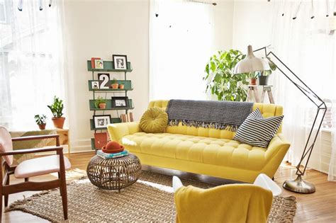 How To Design With And Around A Yellow Living Room Sofa