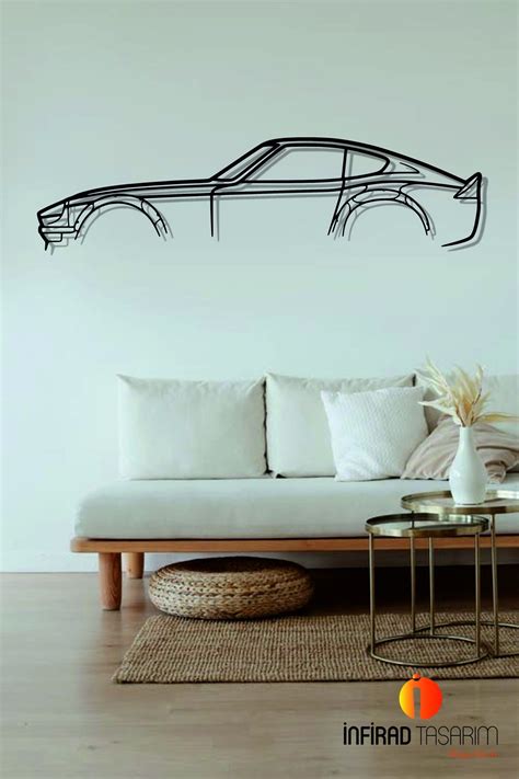 240z 280z JDM Silhouette Metal Wall Art Metal Wall Art Metal Car Silhouette L Birthday Gifts ...