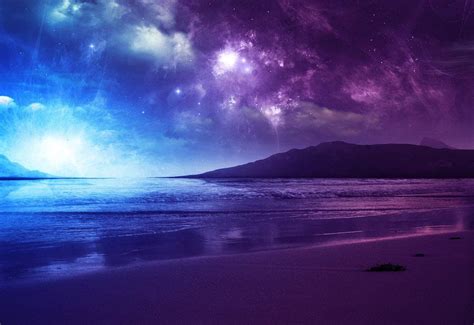 Blue and Purple Beach Sunset