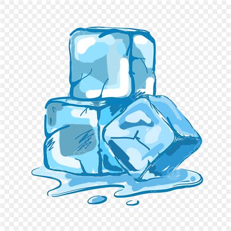 Melting Ice PNG Transparent, Blue Melting Ice Cube Illustration, Ice ...