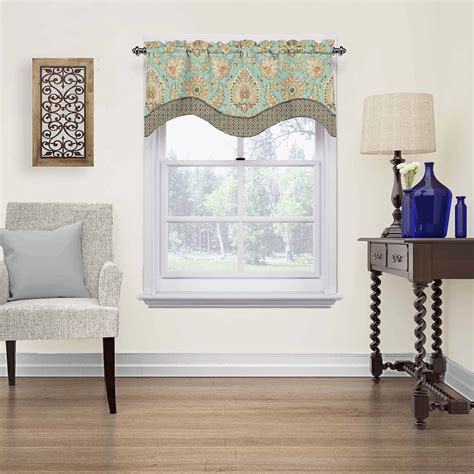 WAVERLY Valances for Windows - Clifton Hall 52" x 18" Short Curtain Valance Small Window ...