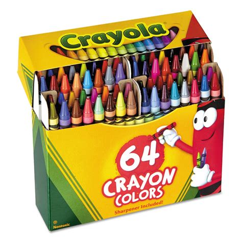 Crayola Crayons Set of 64 brilliant colors Non-toxic Sharpener Included ...