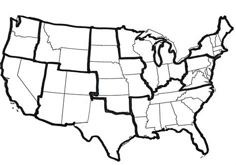 Blank 5 Regions Of The United States Printable Map - Blank Printable