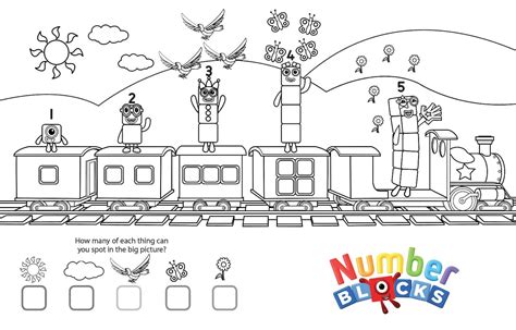 Numberblocks on the train Coloring Page - Free Printable Coloring Pages for Kids