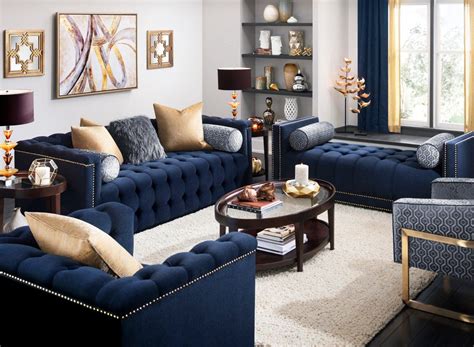 Navy Blue Living Room Furniture Ideas