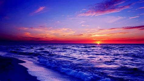 Wondrous purple sunset, beach, sunset, purple, sea, HD wallpaper | Peakpx