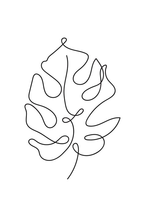 Leaf Line art minimalist poster - Artdesign