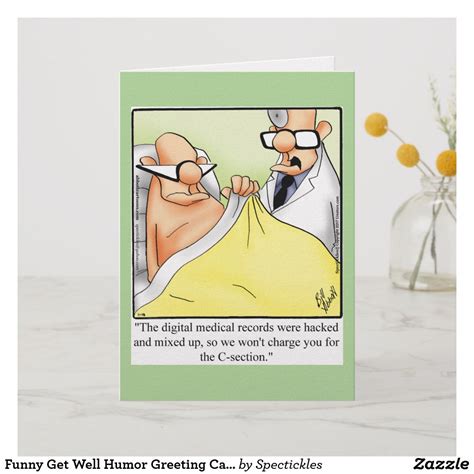 Funny Get Well Humor Greeting Card | Zazzle.com | Funny get well cards, Get well cards, Greeting ...